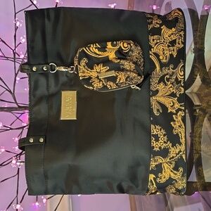 Versace Parfums Black and Gold Weekender Tote with Coinbag